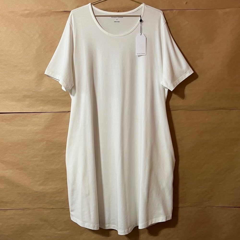Universal Standard | NWT Halie T-Shirt Dress Crewneck Popover White Size M